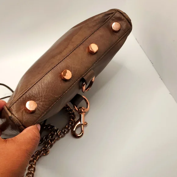 Rebecca Minkoff Leather Clasp Zip Chain Crossbody Bag - Picture 7 of 11